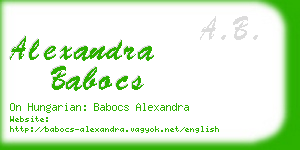 alexandra babocs business card